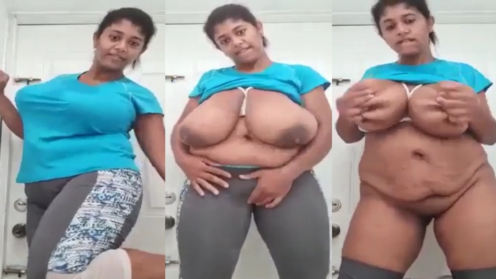 GYM Tamil Girl Showing Huge Boobs and Rubbing Pussy