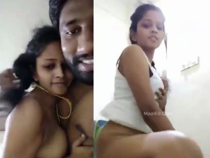 New Desi Cute girl riding on her boyfriend