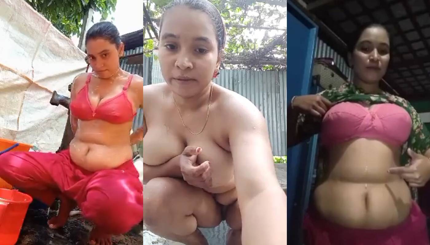 Hot Figure Beautiful Sexy Village Bhabi Spitting On Her Belly Showing