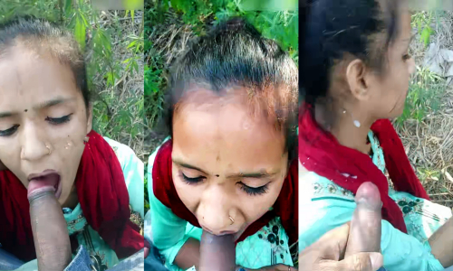 Punjabi Girlfriend Outdoor Giving Blowjob